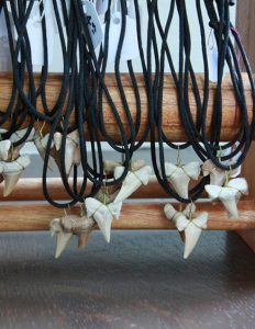 leather necklaces with sharks teeth on them