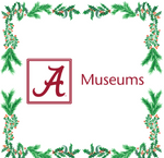 UA Museums wordmark surrounded by holiday wreath