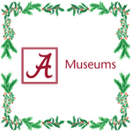 UA Museums wordmark surrounded by holiday wreath